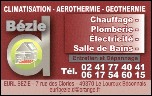 eurl bézie david, chauffage, plomberie, climatisation, salles de bains, électricité, géothermie, aérothermie