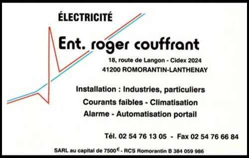 roger couffrant, électricité,portails, alarmes, automatismes, climatisation