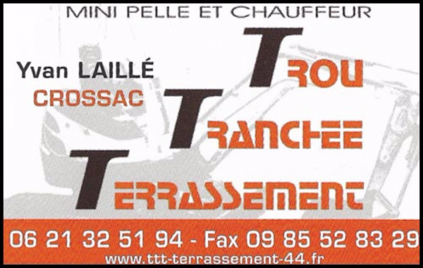 ttt -trou tranchée terrassement- yvan laillé, terrassement,assainissement,assainissement autonome,pose de fosses toutes eaux,pose de micro-station,micro-station,empierrement,création de terrasses,terrasses bois,drainage,raccordement tout-à-l'égout,mini-station d'épuration,tranchée technique,curage de fossés,clôtures,gravillonnage,stabilisateur de gravier,busage,pose d'enrobés,location de mini-pelle avec chauffeur,